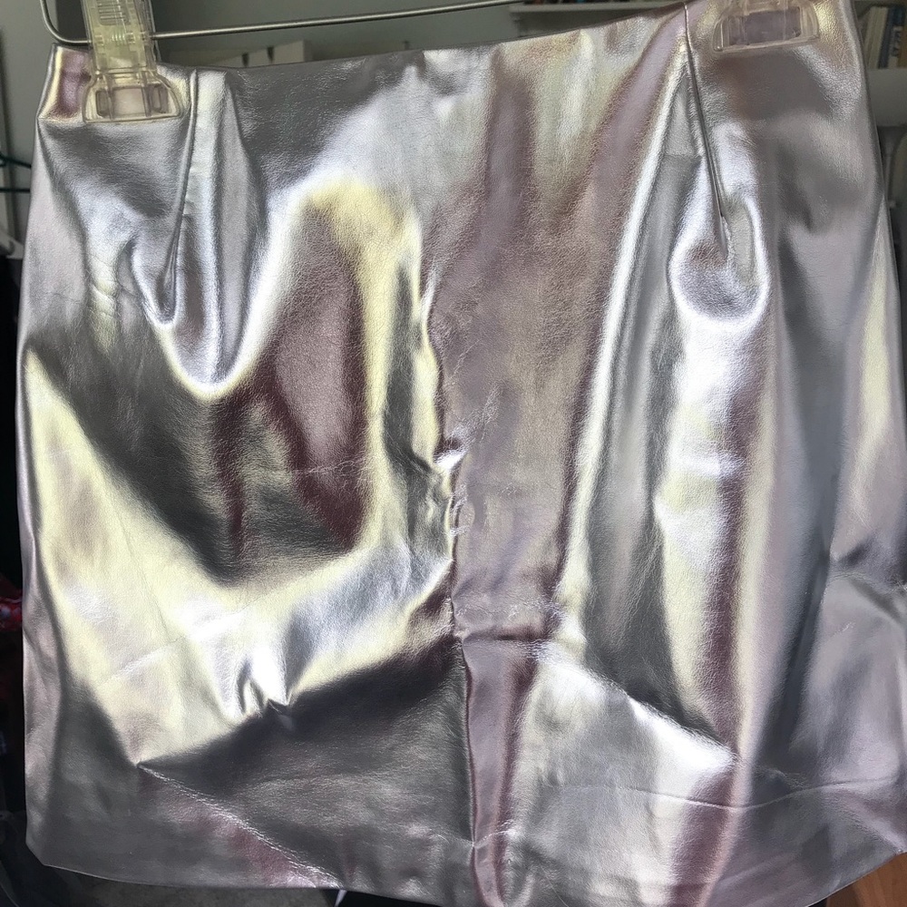 Silver metallic skirt